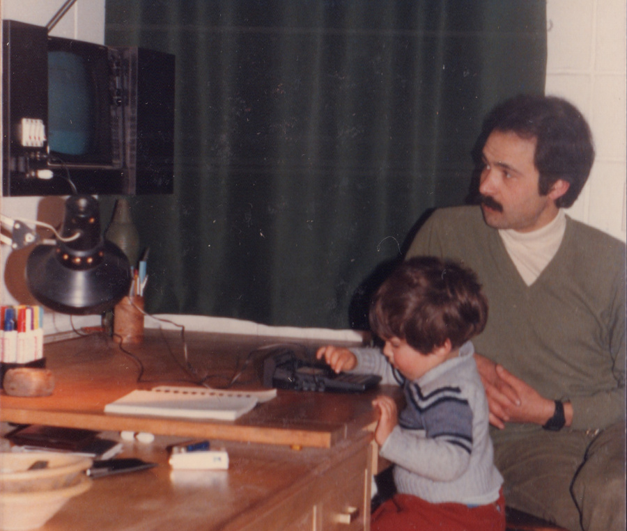 My dad, my two-and-a-half-year-old self, and the ZX81.