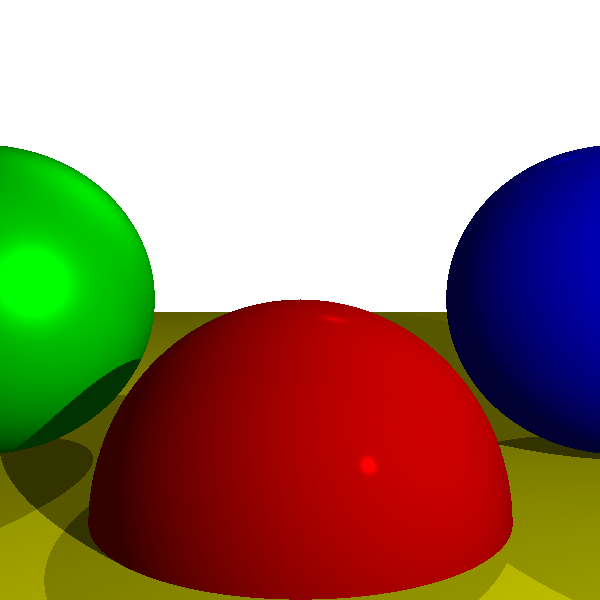 Figure 4-4: A raytraced scene, now with shadows
