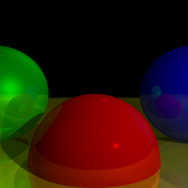 Figure 4-8: The raytraced scene, now with reflections